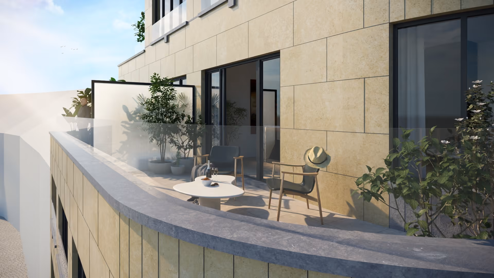 Terras met zithoek bij ’t Stoofhof I in Aalst